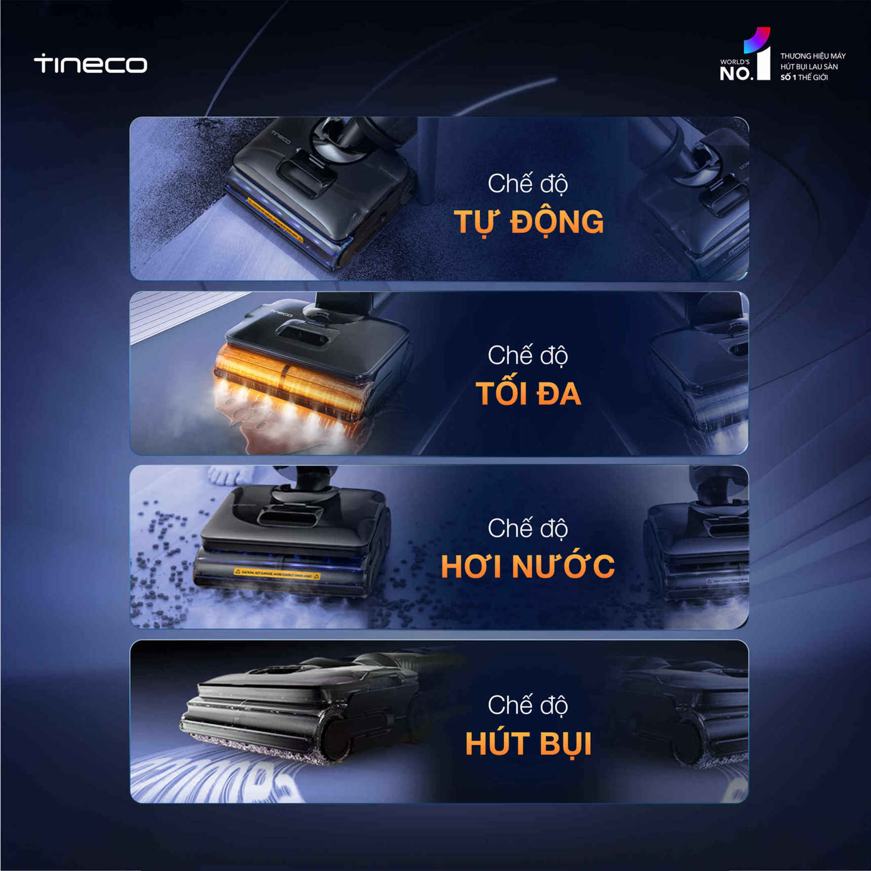 Máy hút bụi lau sàn khô ướt Tineco Floor One S7 Stretch Steam 